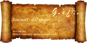 Gacsal Ágnes névjegykártya